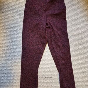 NOBULL Womens Leggings in Burgundy Leopard Print